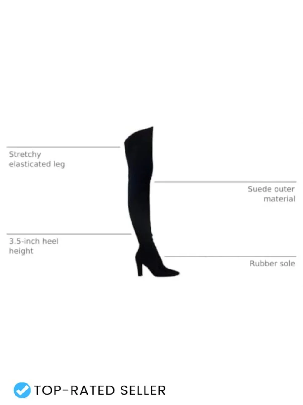 Women's Stretch Suede Chunky Heel Over the Knee Boots Thigh High Pull-On